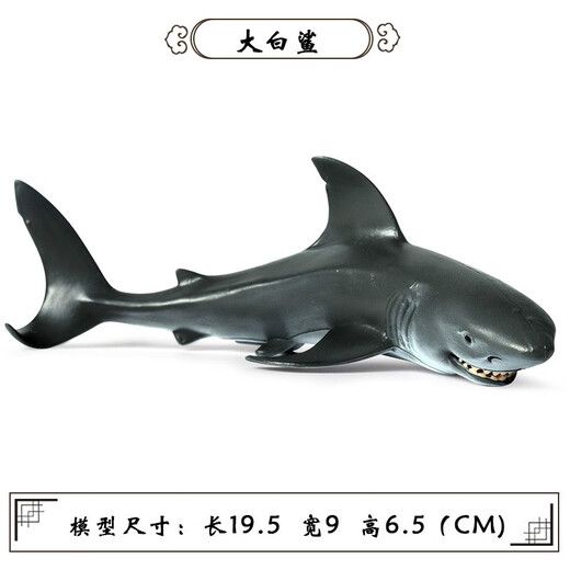 Simulación sólida de Oenux Gran tiburón blanco Tiburón marino Modelo de vida marina Megalodon tiburón tiburón tigre tiburón azul ballena adornos de juguete para niños m-693 cebra tiburón