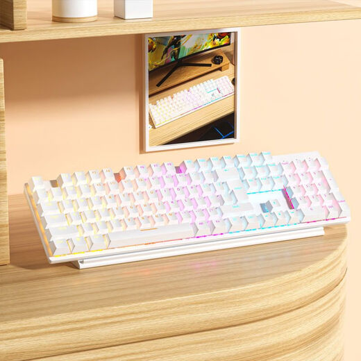 电竞机械键盘青轴茶轴游戏蓝牙手机台式笔记本电脑有线外接 高配K807三模蓝牙【青轴RGB灯效 单键盘