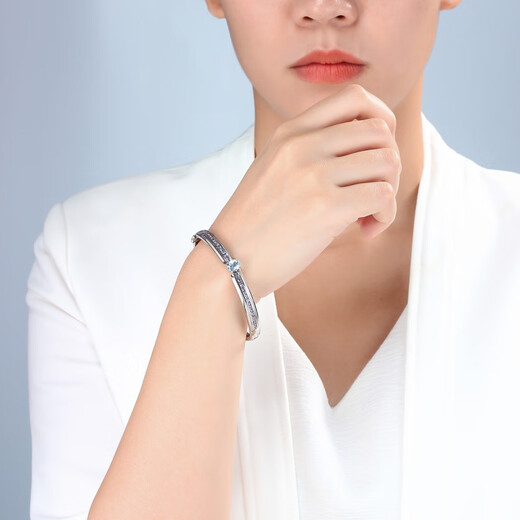 Weiyang Palace Elegant and Fashionable Tanzanite Aquamarine 925 Bracelet Women's Blue Gemstone Bracelet Birthday Gift Bracelet Birthday Gift