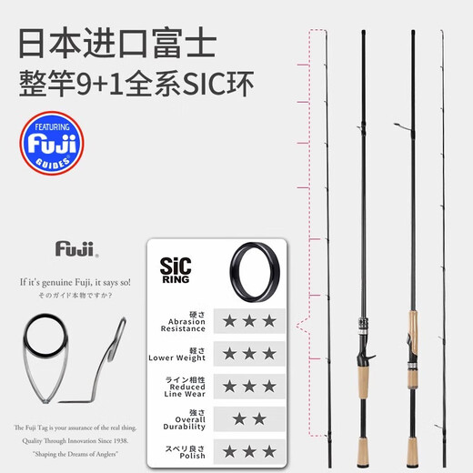 桑巴路亚超级舞者路亚竿虫杆范用直枪柄裸杆超轻全日本sic导环鳜鲈鱼竿 2.04m C682ML-枪柄一本半/5-15g 【桑巴舞者系列】