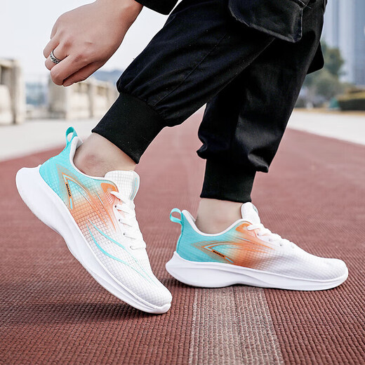 Huili Herrenschuhe, Sportschuhe, leichte weiche Sohle-Laufschuhe, atmungsaktive lässige Schuhe, WXY (ZA) -3291 Weiß und Blau Orange 42