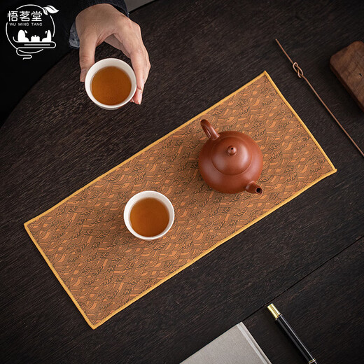 Wu Ming Tang high-end tea towel, Chinese style, high quality absorbent tea cloth, Taiwan brocade tea mat, special cleaning tea cloth for dry soaking