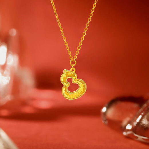 Saturday Blessing Pure Gold Gourd Pendant Gold Necklace Girl Birthday Gift Price A0612811 About 3.43g