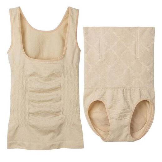 Yan Miqiao, cesarean body shaping, body shaping, waist and belly reduction, women's vest top, large size breast support, skin tone (two-piece suit) triangle M/L [101-130]
