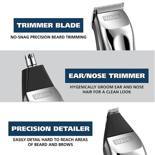 Wahl wiederaufladbarer Lithium-Ionen-All-in-One-Bart-Trimmer, Rasierer und Detail-Kit für die Schönheit der Männer.