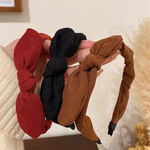 Xiang Wan Cute Elegant Bow Headband Women's Versatile Headwear Outing Crushed Hair Headband Headband Burgundy