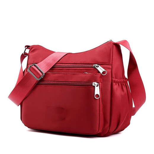 Nuzheng large-capacity middle-aged and elderly women's bag new nylon canvas shoulder crossbody bag women's backpack middle-aged mother bag black large size 24*29*13cm