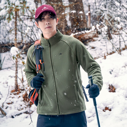 Pathfinder fleece jacket for men in autumn and winter, polar fleece jacket, thickened stand-up collar, outdoor sports hiking warm clothing