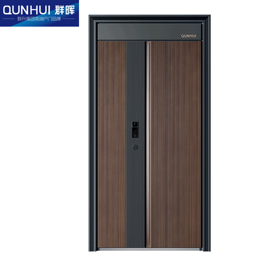 群晖QUNHUI精品安全门甲级防盗门家用进户门防撬入户门大屏可视智能锁 QH-F8813子母门+大屏可视智能锁
