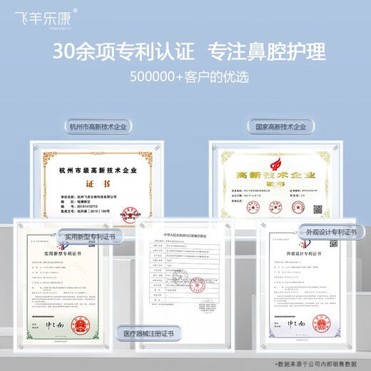 飞羊乐康医用手持电动洗鼻器儿童飞羊洗鼻器婴幼儿鼻炎喷雾鼻窦炎生理海盐水吸鼻器成人可用 套装D：洗鼻器+1.8%高渗护理液套装