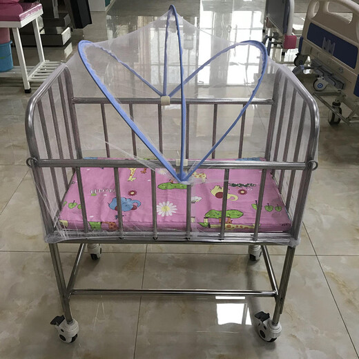 Hospital confinement center baby stroller, hospital crib, anti-spill milk trolley, newborn stroller mosquito net, pink 502 stroller with mosquito net