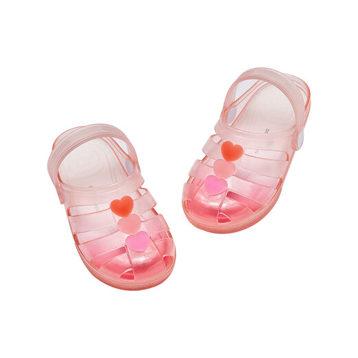 DAVE&BELLA children's sandals outer wear girls' shoes casual children's beach shoes baby sandals summer new children's shoes pink size 30