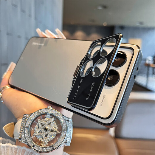 Kang Siqi's own lens film holder is suitable for Xiaomi 17 mobile phone case, the new Xiaomi 17 Promax all-inclusive anti-fall xm15spro matte red rice K70pro simple light luxury protective cover, simple and high-end sense, classic black, matte skin feel - comes with lens film holder Xiaomi 14