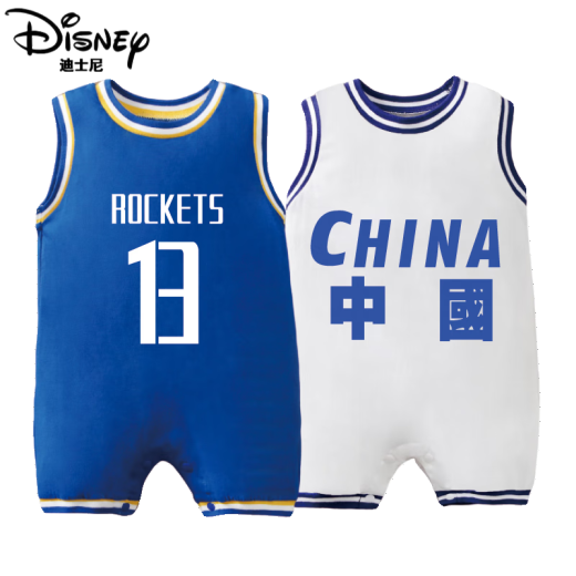 Disney Newborn Baby Clothes Summer Thin Cotton Jumpsuit Sleeveless Vest Sports 0 to 1 Year Old Baby Basketball Uniform [Baby Basketball Uniform] Red No. 23 80cm18-22Jin [Jin equals 0.5kg] can be worn