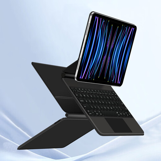AJIUYU适用iPad键盘iPad Pro 11妙控键盘Air4/5 10.9英寸平板电脑保护套悬浮磁吸蓝牙触控背光键盘皮套 曜石黑【悬浮妙控键盘】 25款iPad Air13英寸M3平板A3271