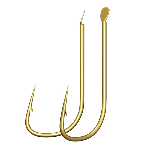 Yingke Golden Sleeve Fishhook Barbed and Barbed Thin Strip Fishing Hook Sleeve Hook Bulk Fishing Gear White Striped Crucian Carp Hook Small Fishhook Barbed No. 4 (100 pieces)