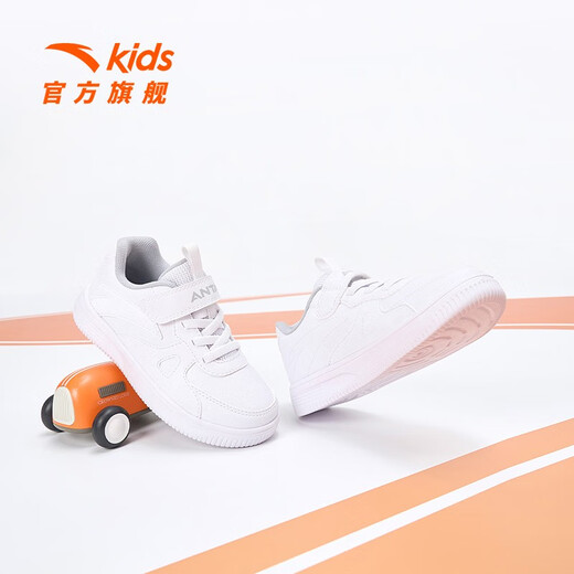 ANTA Children's Sports Shoes Boys' Shoes 2023 New Children's Mall Same Style Velcro Trendy Sneakers Anta White-3 28/17.5cm