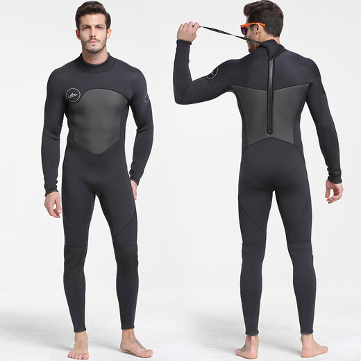 SBART 3/5MM wetsuit split thickened to keep warm and cold, winter swimming sports surfing deep snorkeling anti-scratch jellyfish suit 1164 black 5MM one-piece XXXL