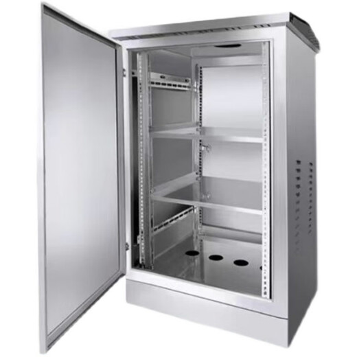 Outdoor stainless steel network cabinet switch function 6u wireless monitoring weak current equipment cabinet floor standing 24u rainproof box 304 stainless steel 2200*600*600mm
