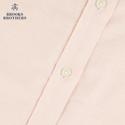 布克兄弟（BrooksBrothers）[易打理]男春夏免烫牛津纺纯色休闲衬衫 B835-粉彩橙 L