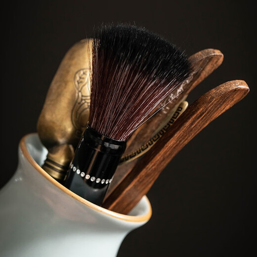 Porcelain brand tea set Ru Kiln Tea Ceremony Six Gentlemen Opening Tea Cistern Teaspoon Tea Needle Tea Clamp Washing Pen Household Tea Set Accessories Tianqing Ru Kiln <Tea Ceremony Six Gentlemen>