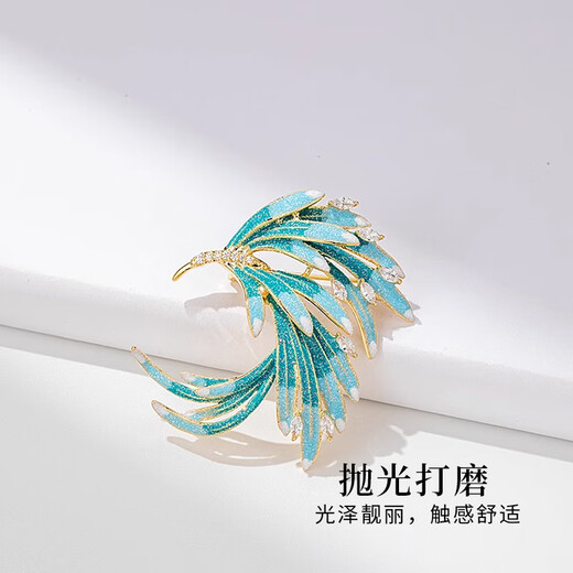 Hongzhuangnuo gives gifts to women, Phoenix brooch, high-end ladies Chinese enamel corsage, elegant suit jacket accessories, practical XZ0336 Phoenix Yu Fei brooch
