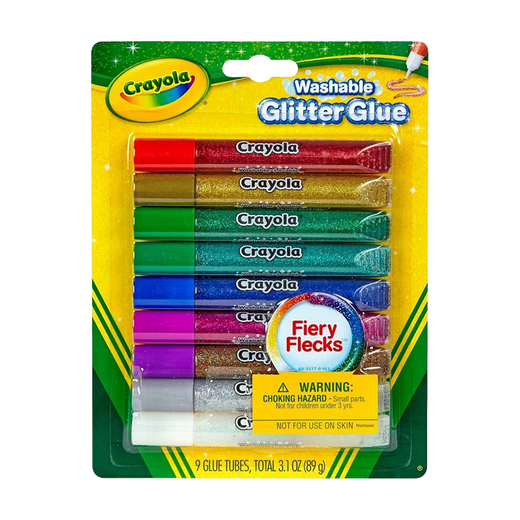 Crayola Crayola 5 colors 9 colors washable thick head flash glue pen children's creative hand-painted painting tools 9 colors washable thick head flash glue pen 69-3527