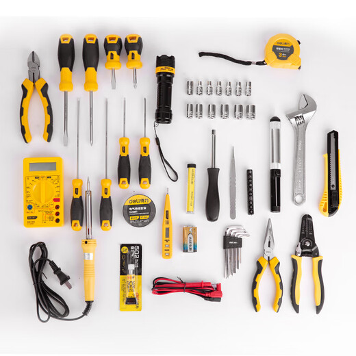 
Deli Home Multifunctional Hardware Toolbox Set Manual Tool Set Electrician Automobile Repair 50 pieces DL1050