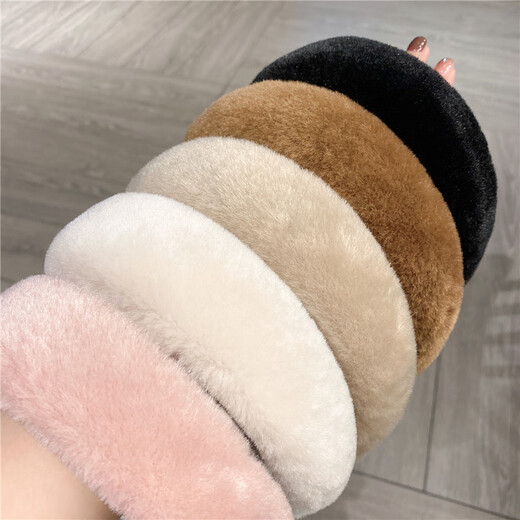 Han Penesi's autumn and winter hair hoop thickens and heightens the top of the head, versatile headband, washes face, presses hairpins, light khaki