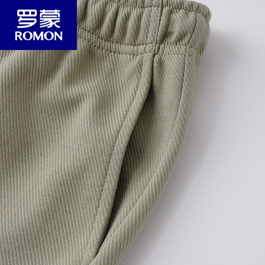 Romon (Romon) 300G Amerikaner schwerer grau-grüner Twill gerade-leges Casual Hosen für Herren Herbst Solid Color Lose Locker Sport Swathose Summer Style Green-Green L Empfohlen 105-125jin [Jin entspricht 0,5 kg]