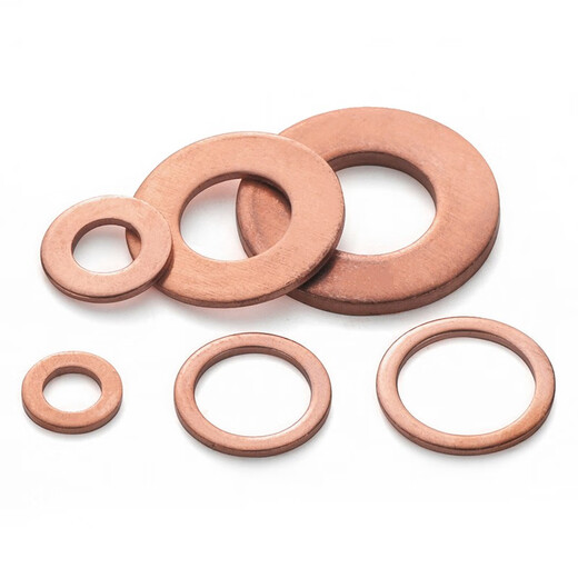 JINGGONG copper gasket copper flat gasket copper gasket gasket marine sealing gasket copper sealing ring 7.5L 10*14*1 (50 pieces)