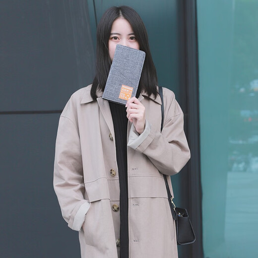 GOX防盗刷商务款长短护照夹机票夹证件包多功能超薄旅行便携卡包 天空蓝 1个 长款