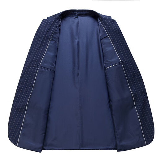 Pierre Cardin Striped Suit Men's Two-piece Suit Middle-aged Men's Business Dress Blue L 175 Size Recommended 125 Jin Jin is equal to 0.5 kg -135 Jin Jin is equal to 0.5 kg
