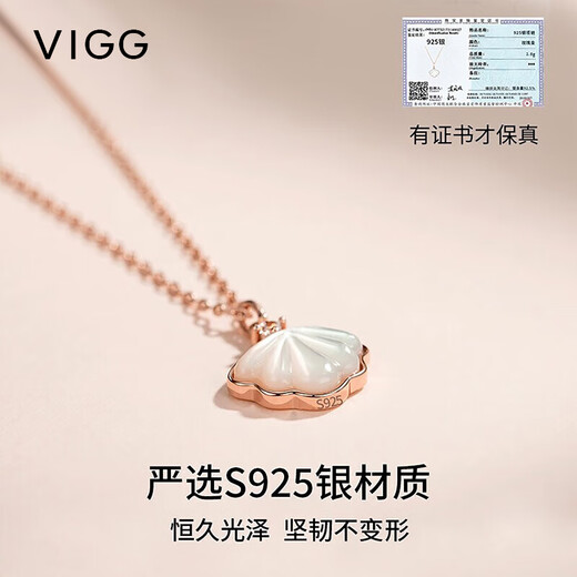VIGG Yibeizi Silver Necklace Women's Collarbone Chain Valentine's Day Birthday Gift Confession Anniversary Gift for Girlfriend and Wife Jewelry Yibeizi Necklace (White) Ten Warehouse Delivery