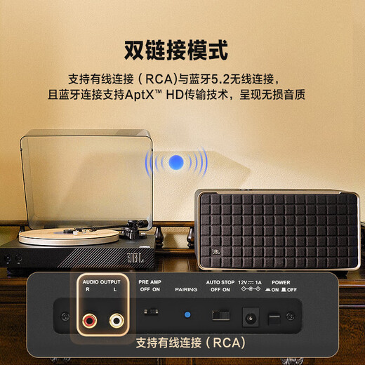 JBL Music Family 500 Bluetooth Speaker + Music Waltz SPINNER BT Professional Gramophone Vinyl Record Player Set
