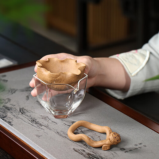 Hidden Pot Tianxia Zisha Tea Strainer Tea Set Accessories Tea Making Artifact Tea Filter Creative Handmade Tea Filter Tea Separator Integrated Tea Strainer Qinghe Tea Strainer