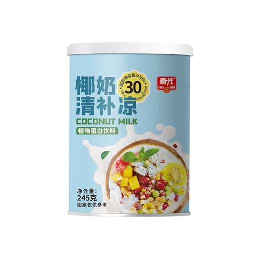 Chunguang Domestic Coconut Milk Refreshing and Refreshing Vegetable Protein Beverage Cereals Dessert Snacks with Coconut Milk 0 Sugar Refreshing and Refreshing 245ml*3+Coconut