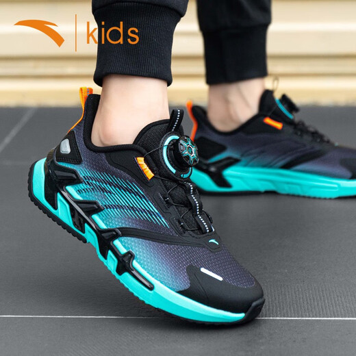 
Anta children's shoes bow speed running shoes for children's autumn boys 2025 new mesh breathable and comfortable medium and large children's sports shoes black and green 5531 38 inner length 24.0cm