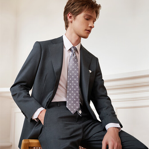 Guillaume de Mons Men's Suit Wool Gray Business Professional Formal Wear Groom Wedding Slim Suit Suit 2025 Spring and Summer Elegant Gray Single Suit Top 44