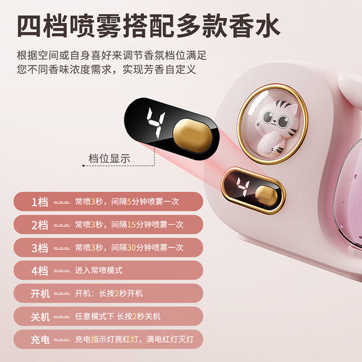 Translation Fanxi Aromatherapy Machine Cute Lucky Cat Indoor Air Freshener Automatic Fragrance Machine Toilet Deodorizing Artifact Fragrance Machine Bathroom Bedroom Pet Deodorizing and Deodorizing (Single Essential Oil) Shangri-La
