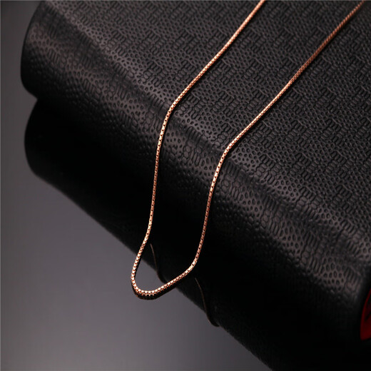 Fir Crown Gold Necklace Three-Color Gold Necklace Women's Rose Gold Platinum O-Clavicle Chain Gold Box Three-Color Amount 1.2 mm Wide Box Chain 40cm