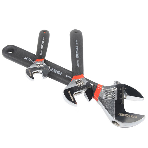 MaxPower Professional Grade Mobable Mobable Placa móvil Mano Mano multifunción Manejo de plástico Anti-Slip Llave de apertura móvil de apertura móvil de 4 pulgadas Manejo de plástico de grado profesional M11303