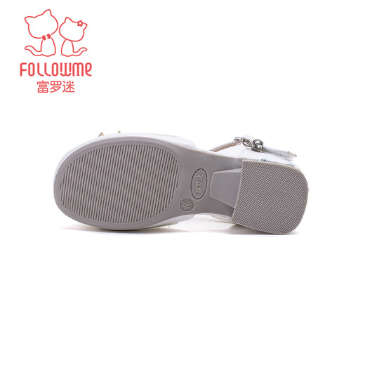 Fuluo Mi Girls Sweet Bow Rhinestone Princess Shoes Fashionable Soft Sole Crystal Shoes Pearlescent White 34