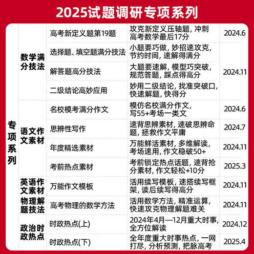 2025新版 高考试题调研第10辑9876辑 天星教育高考超重点 同源题一二三四五六七八九十 12345 高考一轮复习必刷题  高考必刷题试题攻略 【2025版】试题调研第2辑·高考超重点2 数学