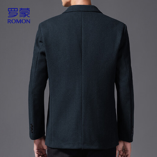 Lomon Woolen Suit Men's Spring and Autumn Business Casual Suit Thick Coat Jacket Men's 85XF Lake Blue XL