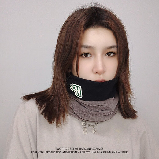 美伦玫冬季脖套女双层加厚保暖奥利绒户外时尚男女渐变套头围脖 3891宝蓝色 均码
