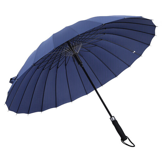 MAYDU double long handle large 24-bone umbrella long handle storm-resistant straight umbrella M7003 blue