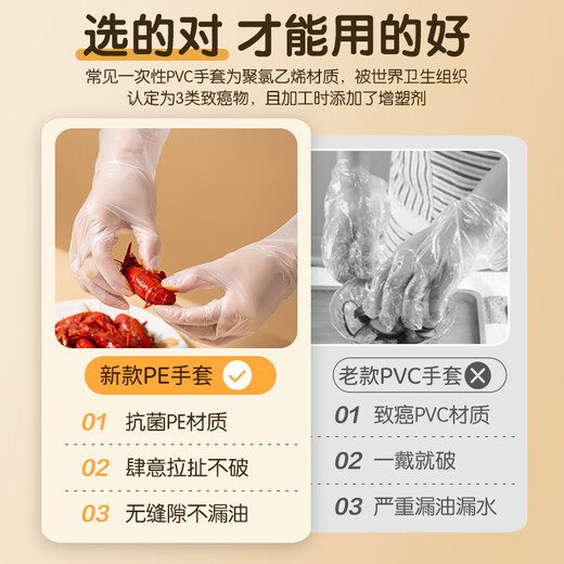Double gun disposable gloves TPE food contact grade thickened kitchen baking [M-100 pieces]