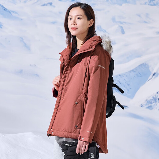 Columbia哥伦比亚户外秋冬棉服女热能保暖舒适可脱卸毛领棉外套WL9480 679 M