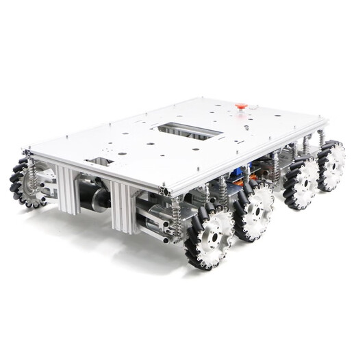 WHEELTEC Wheel Fun Technology Eight-wheel Drive McNum Wheel ROS Small Car Robot Smart Car Chassis omnidirectional Moving Independent Suspension Obstacle Avoiding and Shock Absorbing Top-fitting Edition Basic Package With Model Aircraft Remote Control